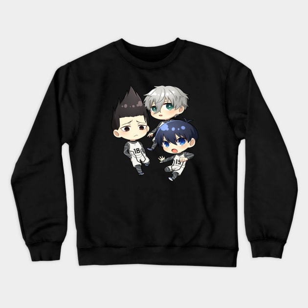 bluelock chibi Crewneck Sweatshirt by Laris Manis Art